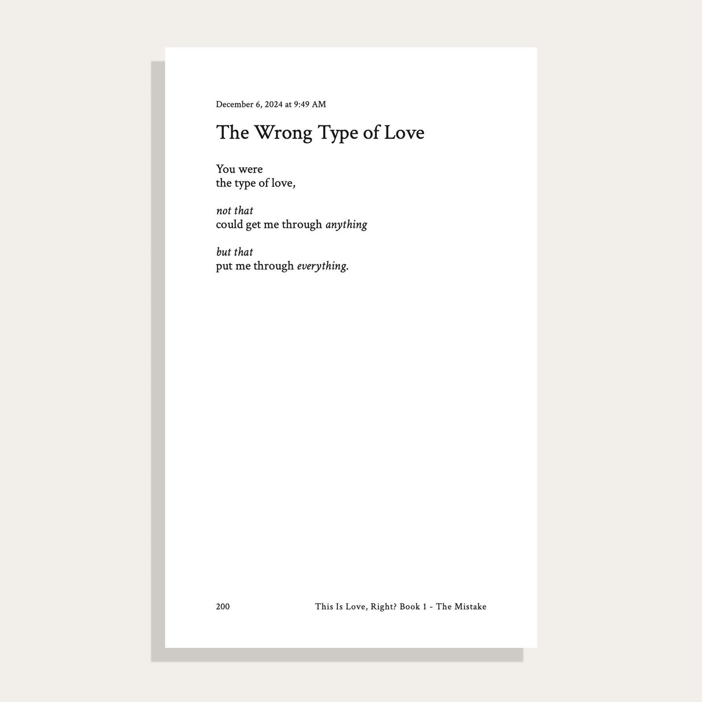 This Is Love, Right? Book 1 - The Mistake (Pre-Order)