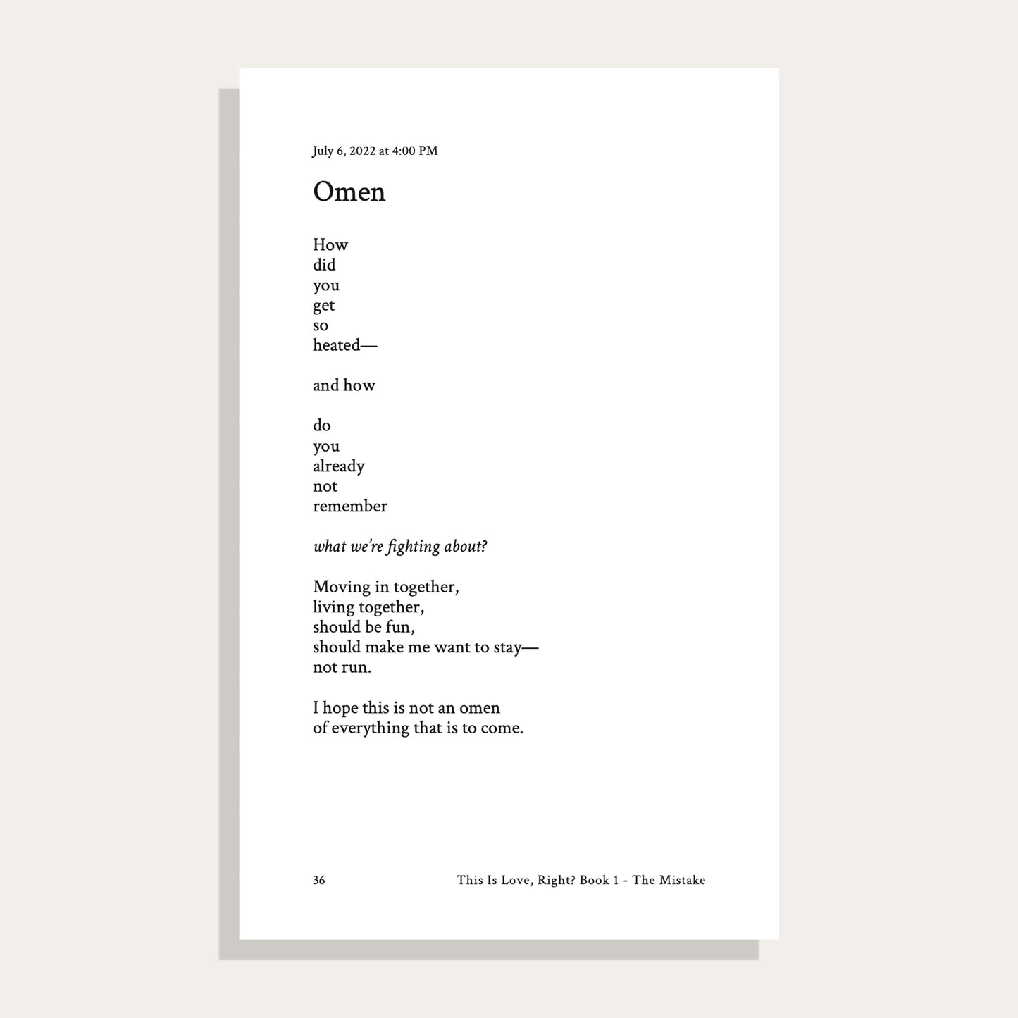 This Is Love, Right? Book 1 - The Mistake (Pre-Order)
