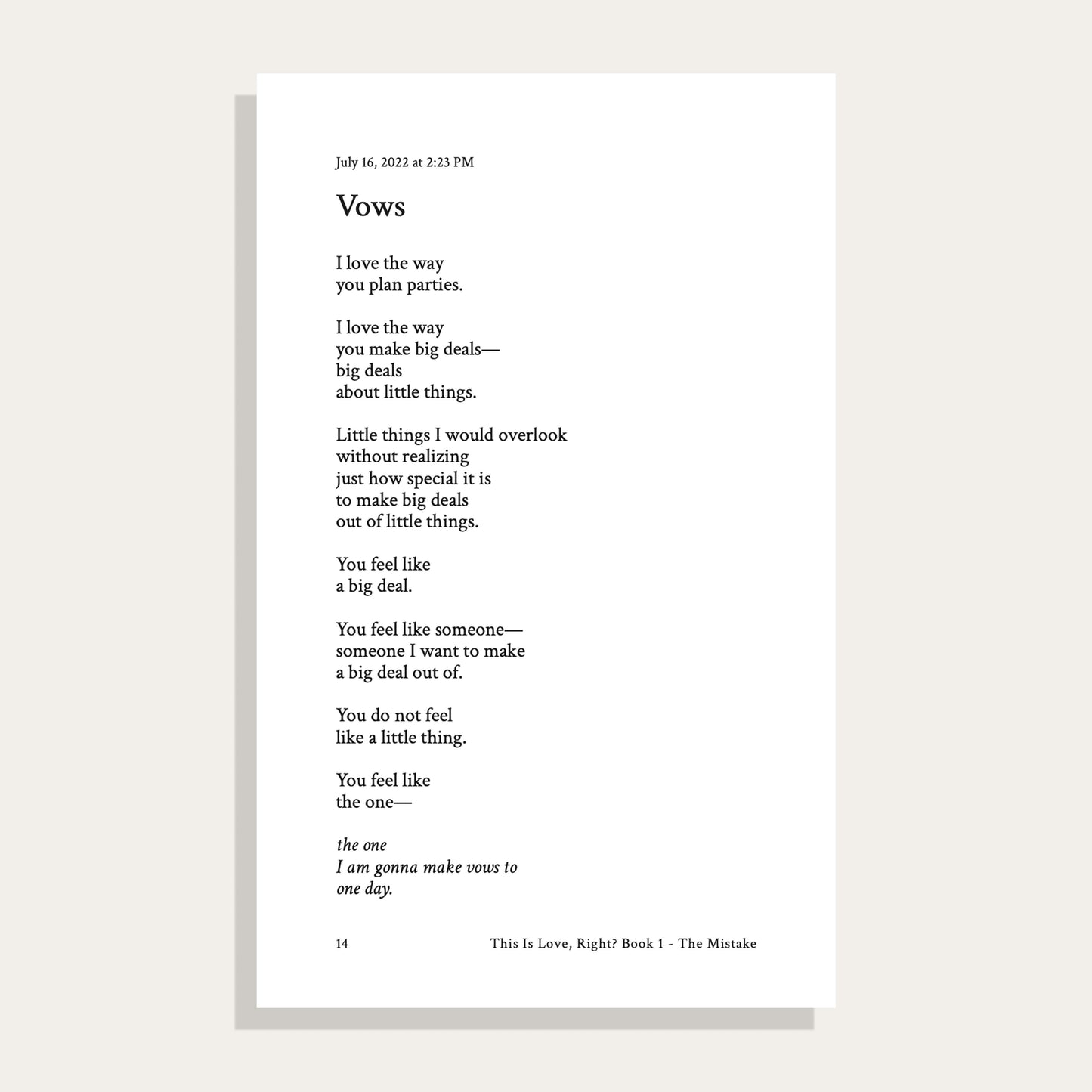 This Is Love, Right? Book 1 - The Mistake (Pre-Order)